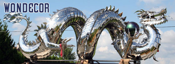 Customized Large Stainless Steel Dragon Sculpture Outdoor Metal Decoration