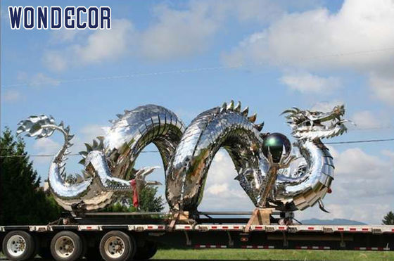 Customized Large Stainless Steel Dragon Sculpture Outdoor Metal Decoration
