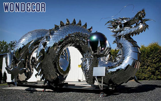 Customized Large Stainless Steel Dragon Sculpture Outdoor Metal Decoration