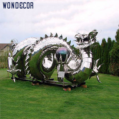 Customized Large Stainless Steel Dragon Sculpture Outdoor Metal Decoration