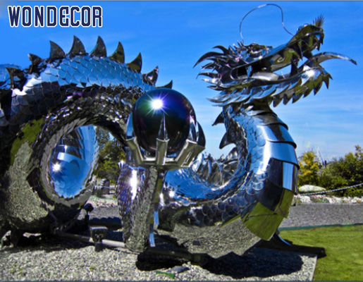 Customized Large Stainless Steel Dragon Sculpture Outdoor Metal Decoration