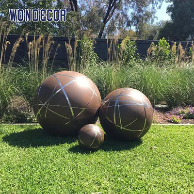 WONDERS Corten Steel Sculpture Outdoor Spherical Garden Sculpture