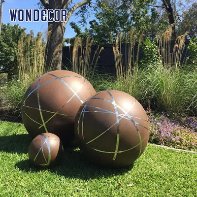WONDERS Corten Steel Sculpture Outdoor Spherical Garden Sculpture