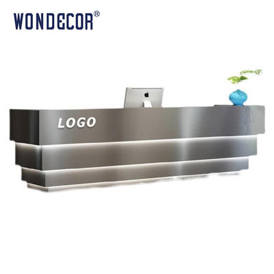 Metal Table Luxury Reception Desk Commercial Reception Counter 110cm