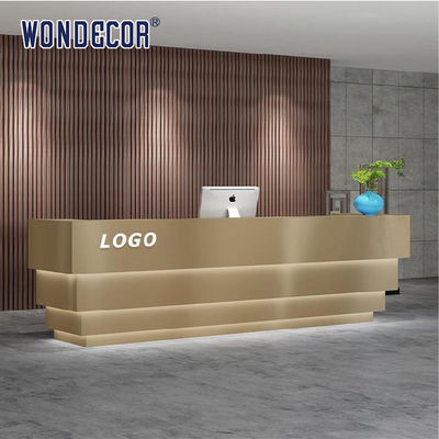 Metal Table Luxury Reception Desk Commercial Reception Counter 110cm