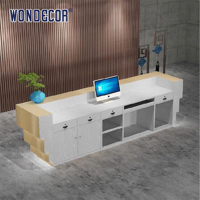 Metal Table Luxury Reception Desk Commercial Reception Counter 110cm