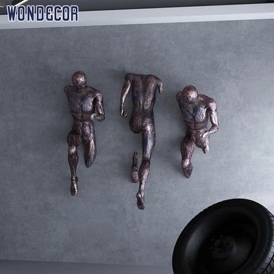 Running Man Metal Wall Art Sculpture 3D Bronze Wall Sculpture