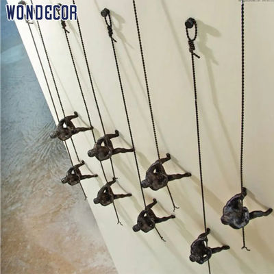 WONDERS Home decor Brass Wall Sculpture climb shape Dark Yellow