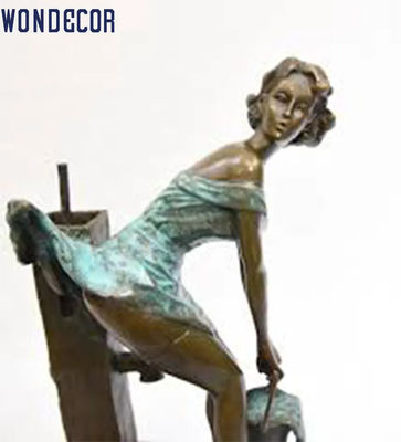 3D Bronze Statues Sculpture Customizable Color Lady Bronze Statue