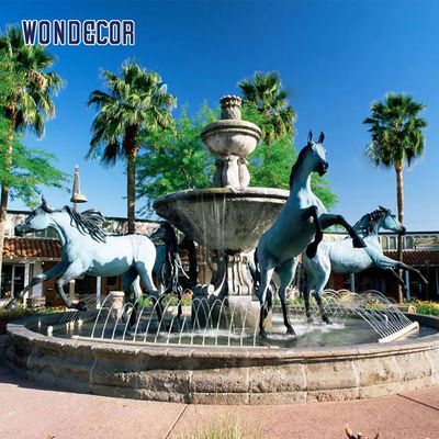 Metal Brass Bronze Horse Sculpture 225cm For Garden Decoration