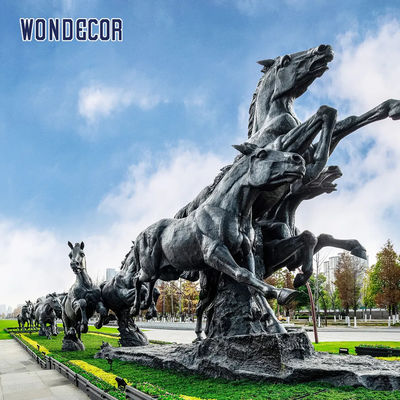 Metal Brass Bronze Horse Sculpture 225cm For Garden Decoration