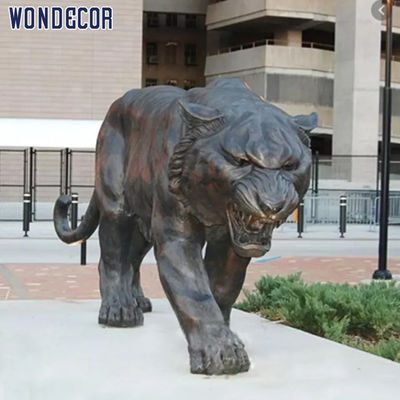 Outdoor Bronze Statues Sculpture Bronze Tiger Figurine Life Size 135cm