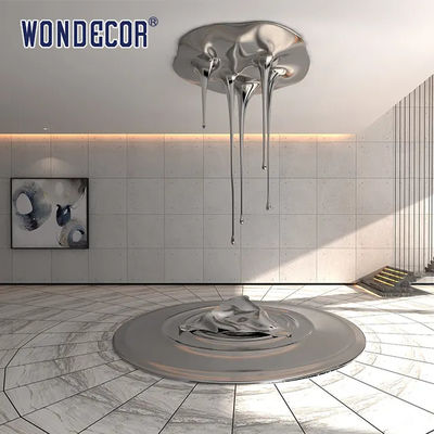 Silvery Stainless Steel Wall Sculpture Water Drop Sculpture 170cm