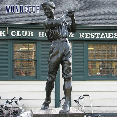 Customized Golf Player Bronze Athlete Statue For Outdoor Decoration