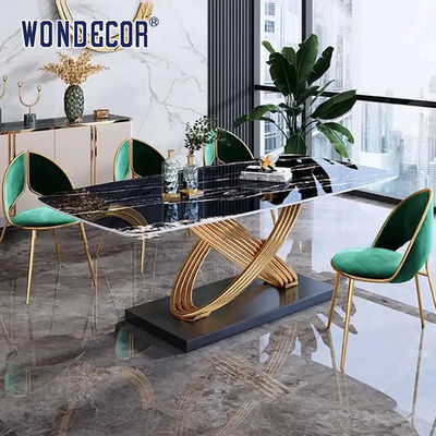 125cm Luxury Furniture Art Marble Countertop Table Mirror Abstract Spiral Ring Base