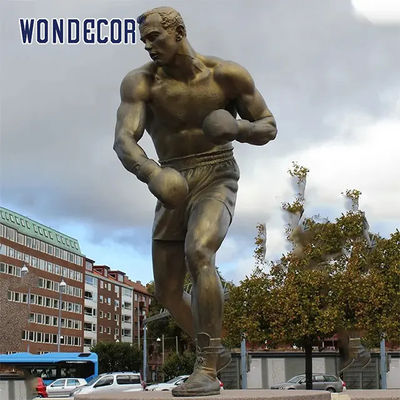 Customized Outdoor Decoration Bronze Boxer Statue Luxury