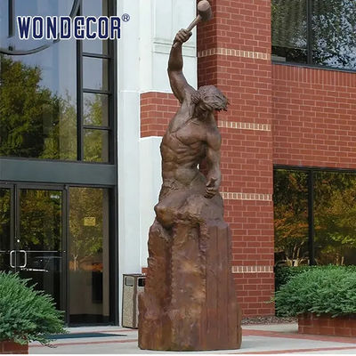 Custom Outdoor Garden Large Life Size Metal Bronze Human Sculptures Self Made Man Statue