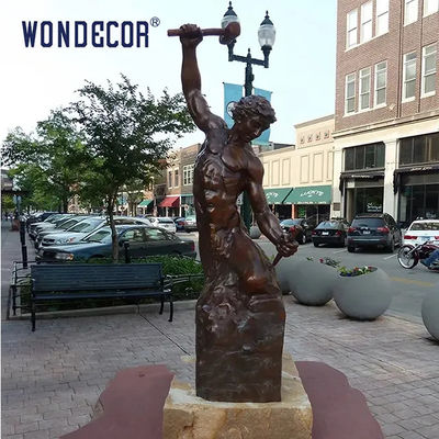 Custom Outdoor Garden Large Life Size Metal Bronze Human Sculptures Self Made Man Statue
