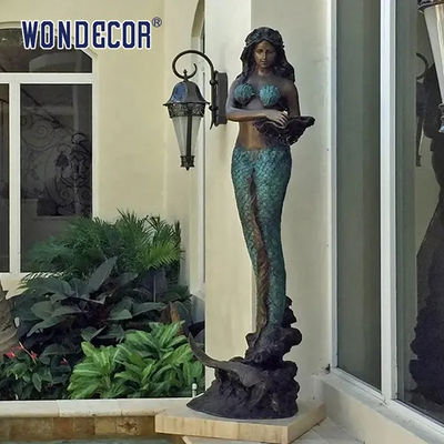 Custom Life size in unique brass mermaid statue for garden decoration
