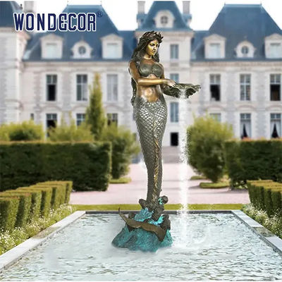 Custom Outdoor Decoration Famous Life Size Bronze Mermaid Dolphins Statue
