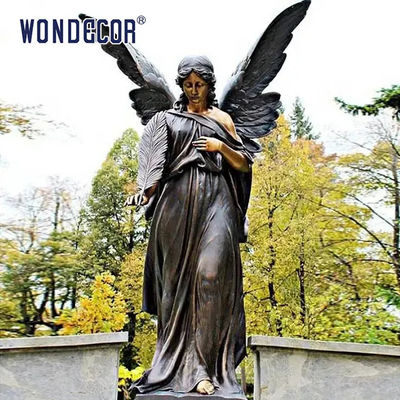 Garden Decoration  Life Size  Beautiful Guardian Angel Bronze Statue