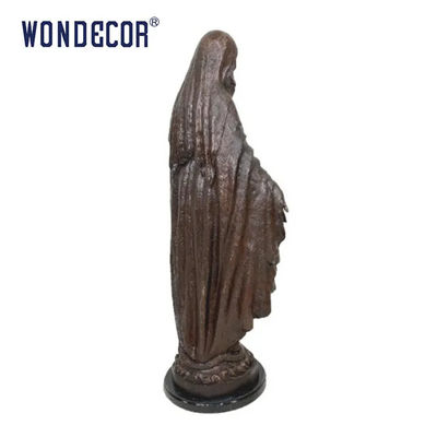 Customized outdoor decoration, life-size Virgin Mary marble pedestal bronze statue