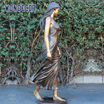 Customized garden decoration, life-size elegant and beautiful female bronze statue