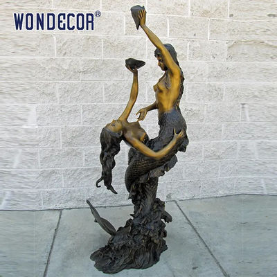 Customized Life Size Outdoors Garden Decoration Mermaid Bronze Statue