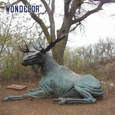 Brass Artwork Custom Bronze Sculpture Bronze Moose Statue Wildlife Decoration