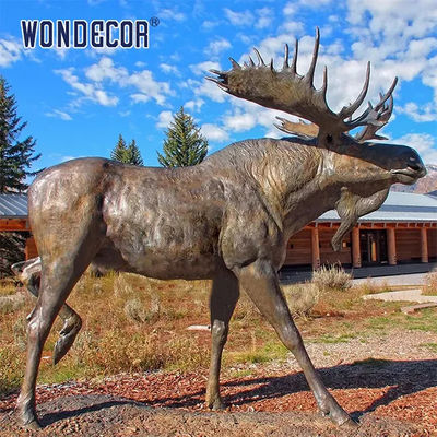 Brass Artwork Custom Bronze Sculpture Bronze Moose Statue Wildlife Decoration