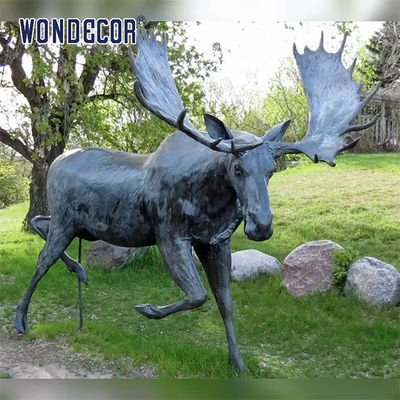 Brass Artwork Custom Bronze Sculpture Bronze Moose Statue Wildlife Decoration