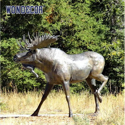 Brass Artwork Custom Bronze Sculpture Bronze Moose Statue Wildlife Decoration