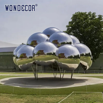 Mirror Stainless Steel Cloud Metal Garden Statue Custom Design