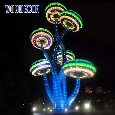 Lighting Abstract Metal Garden Plant Sculptures  3D+2D  Design