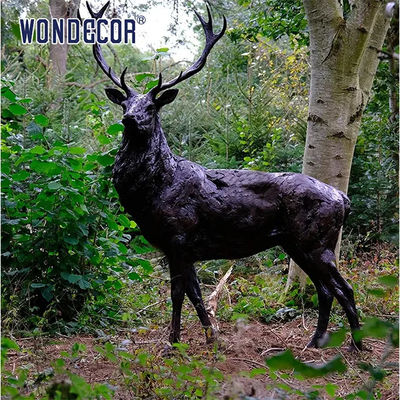 Outdoor garden decoration, life-size metal animal bronze deer statue