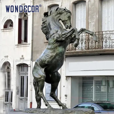 Customized large outdoor square bronze retro art horse statue