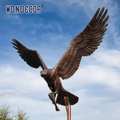 OEM brown Custom Bronze Sculpture 90cm Garden Eagle Sculpture