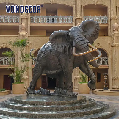 Square Custom Bronze Sculpture Cast Bronze Elephant Statue 230cm