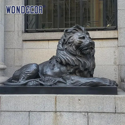 Animal Art Large Bronze Lion Statue Life Size Metal Casting And Polishing