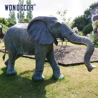Zoo Decorated Custom Bronze Sculpture With Lovely Elephant 180cm