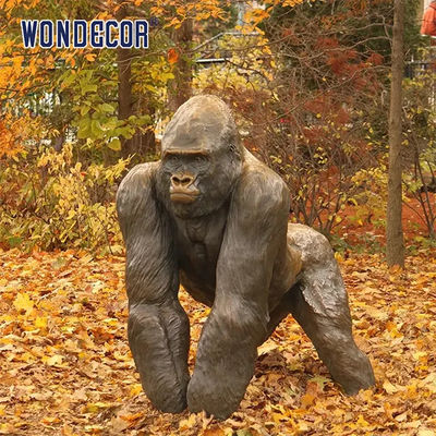 Brass Casting Life Size Gorilla Garden Statue 190cm Big Size