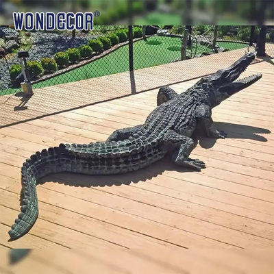 custom made outdoor garden amazing brass casting alligator sculpture