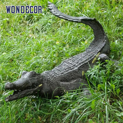 custom made outdoor garden amazing brass casting alligator sculpture
