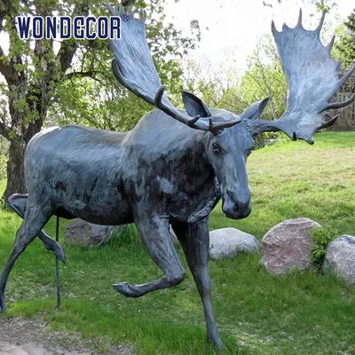 Large animal wild decoration garden home artwork brass moose sculpture