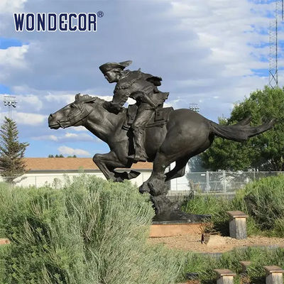 Large Memorial Design Outdoor Casting Bronze Cavalry Soldier Sculpture