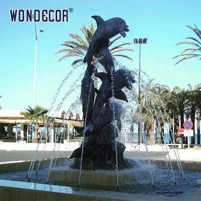 Customized Large Outdoor Metal Statue Swimming Pool Dolphin Bronze Statue