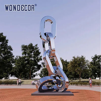 Custom Design Iron Chain Stainless Steel Mirror Sculpture  220cm