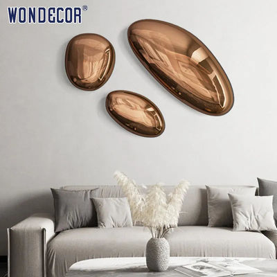 Abstract cobblestone hotel lobby stainless steel wall decoration sculpture