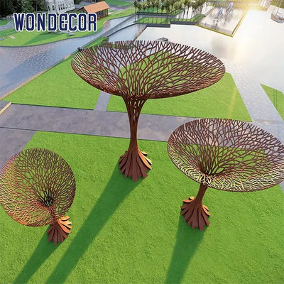 Park Square Garden Art Corten Sculpture Tree 230cm