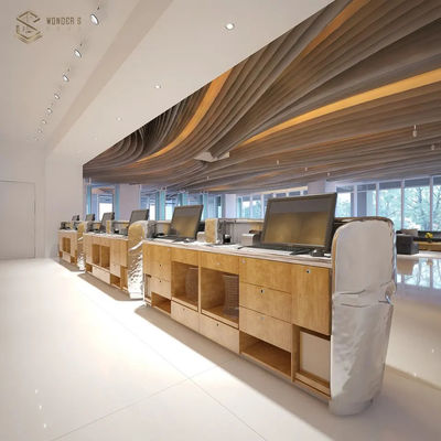 Rectangle 110cm Hotel Reception Desk Shaped Front Office Beauty 3D 2D